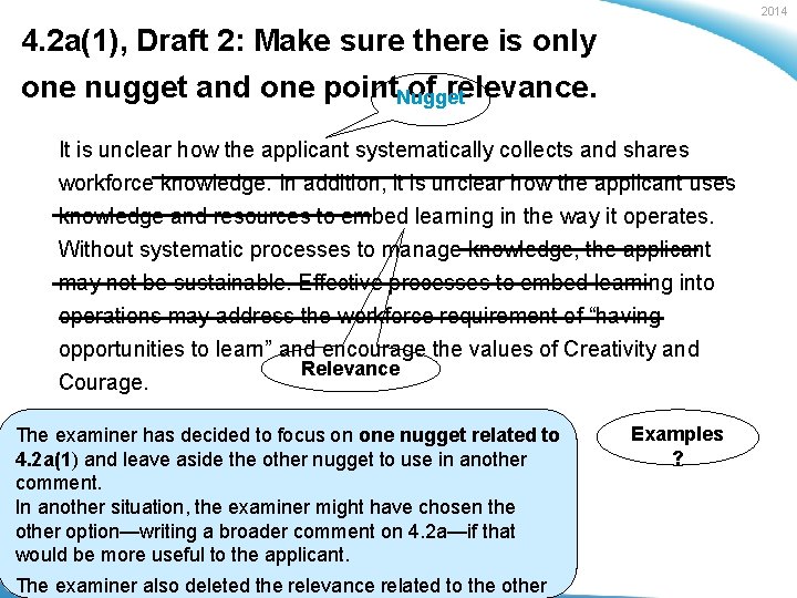 2014 4. 2 a(1), Draft 2: Make sure there is only one nugget and