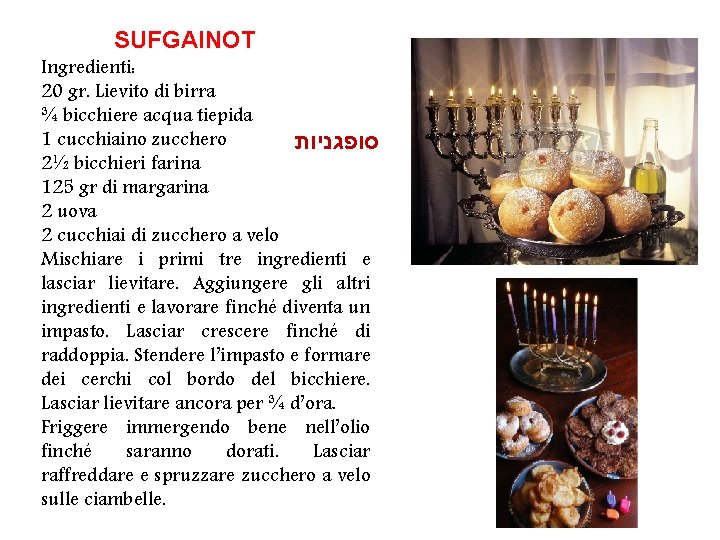 SUFGAINOT Ingredienti: 20 gr. Lievito di birra ¾ bicchiere acqua tiepida 1 cucchiaino zucchero