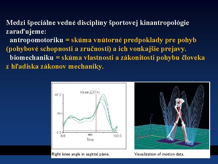 Medzi špeciálne vedné disciplíny športovej kinantropológie zaraďujeme: antropomotoriku = skúma vnútorné predpoklady pre pohyb