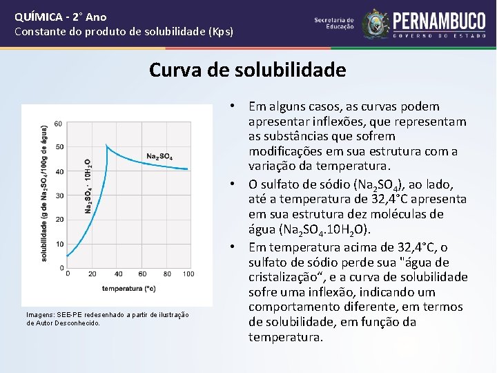 QUÍMICA - 2° Ano Constante do produto de solubilidade (Kps) Curva de solubilidade Imagens: