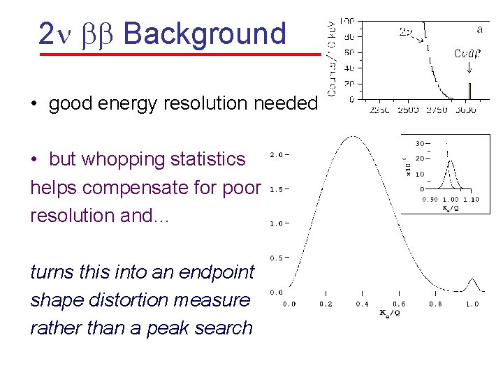 2 n bb Background • good energy resolution needed • but whopping statistics helps