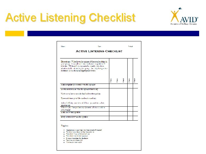 Active Listening Checklist 