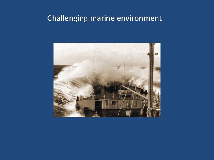 Challenging marine environment 