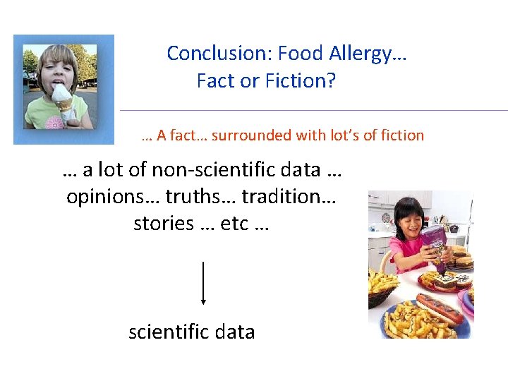 Conclusion: Food Allergy… Fact or Fiction? … A fact… surrounded with lot’s of fiction