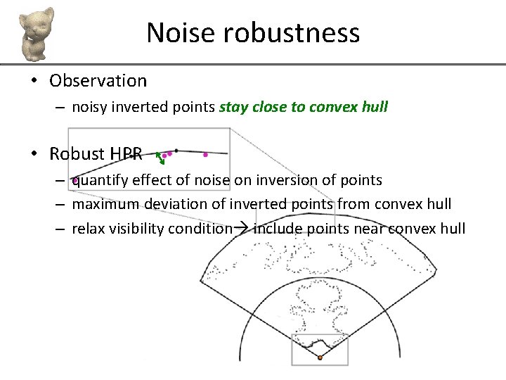 Noise robustness • Observation – noisy inverted points stay close to convex hull •