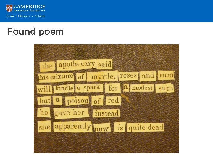 Found poem 