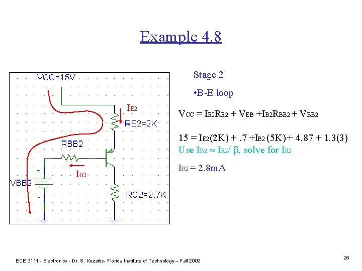 Example 4. 8 Stage 2 • B-E loop IE 2 VCC = IE 2