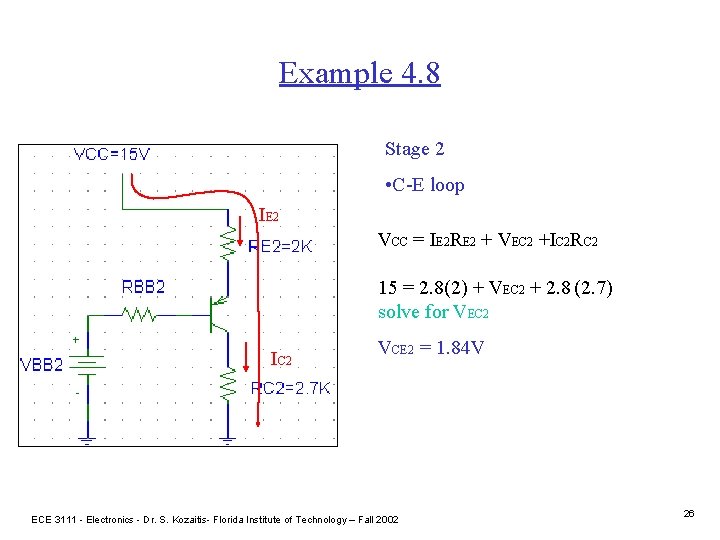 Example 4. 8 Stage 2 • C-E loop IE 2 VCC = IE 2