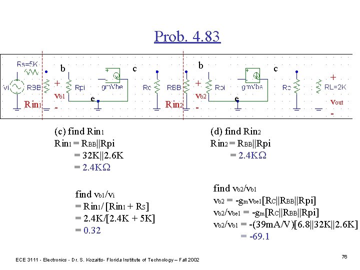 Prob. 4. 83 b Rin 1 + vb 1 - b c e Rin