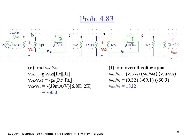 Prob. 4. 83 b + vb 1 - c e b + vb 2