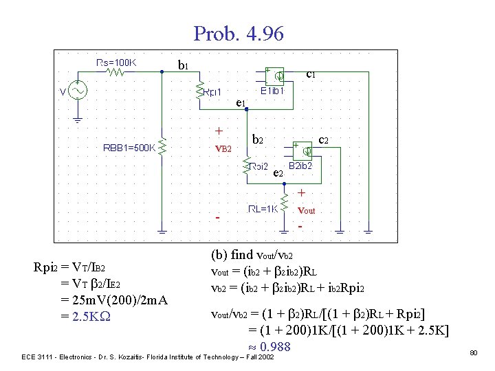 Prob. 4. 96 b 1 c 1 e 1 + v. B 2 b