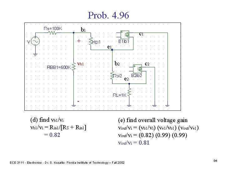 Prob. 4. 96 b 1 + vb 1 c 1 e 1 b 2