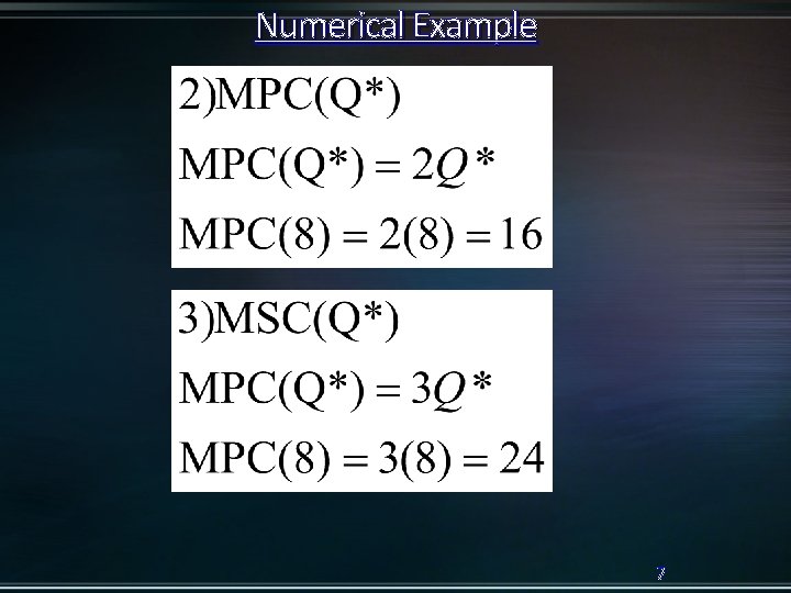 Numerical Example 7 