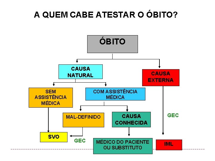A QUEM CABE ATESTAR O ÓBITO? ÓBITO CAUSA NATURAL SEM ASSISTÊNCIA MÉDICA CAUSA EXTERNA