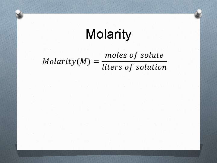 Molarity 