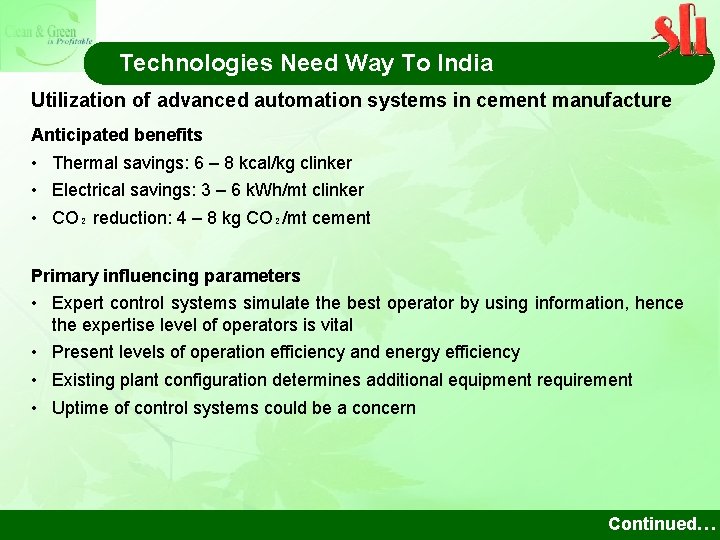 Technologies Need Way To India Utilization of advanced automation systems in cement manufacture Anticipated