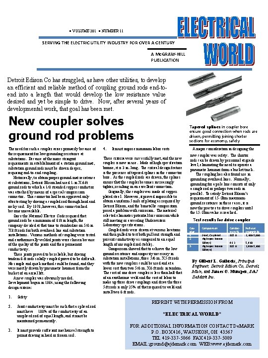 ● VOLUME 201 ● NUMBER 11 SERVING THE ELECTRIC UTILITY INDUSTRY FOR OVER A