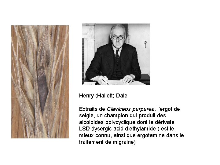 Henry (Hallett) Dale Extraits de Claviceps purpurea, l’ergot de seigle, un champion qui produit