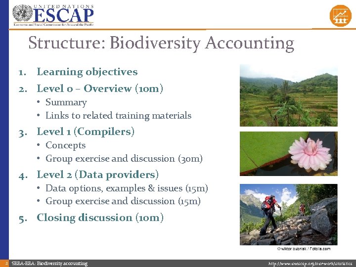 Structure: Biodiversity Accounting 1. Learning objectives 2. Level 0 – Overview (10 m) •