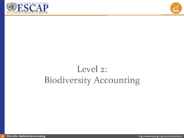 Level 2: Biodiversity Accounting 32 SEEA-EEA: Biodiversity accounting http: //www. unescap. org/our-work/statistics 