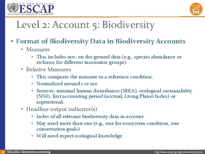 Level 2: Account 5: Biodiversity • Format of Biodiversity Data in Biodiversity Accounts •