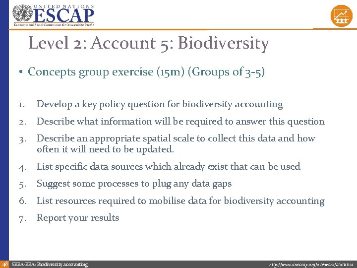 Level 2: Account 5: Biodiversity • Concepts group exercise (15 m) (Groups of 3