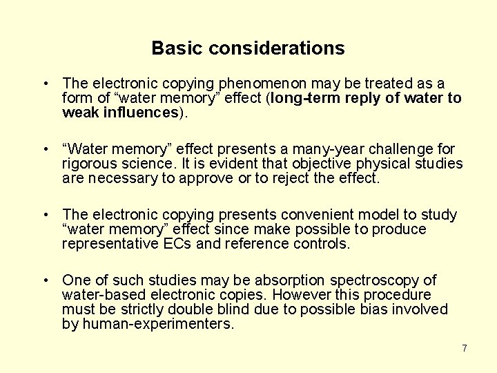 Basic considerations • The electronic copying phenomenon may be treated as a form of