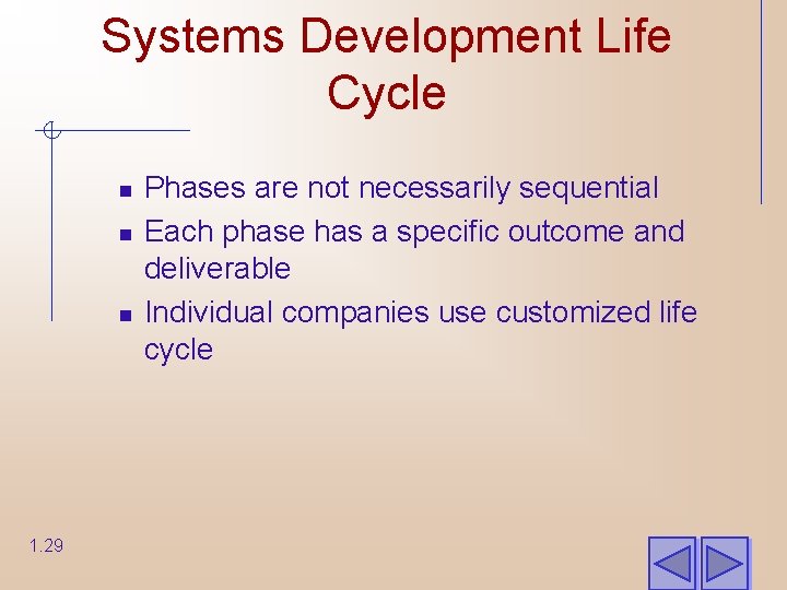 Systems Development Life Cycle n n n 1. 29 Phases are not necessarily sequential