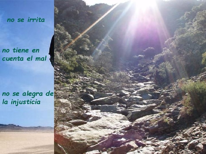 no se irrita no tiene en cuenta el mal no se alegra de la