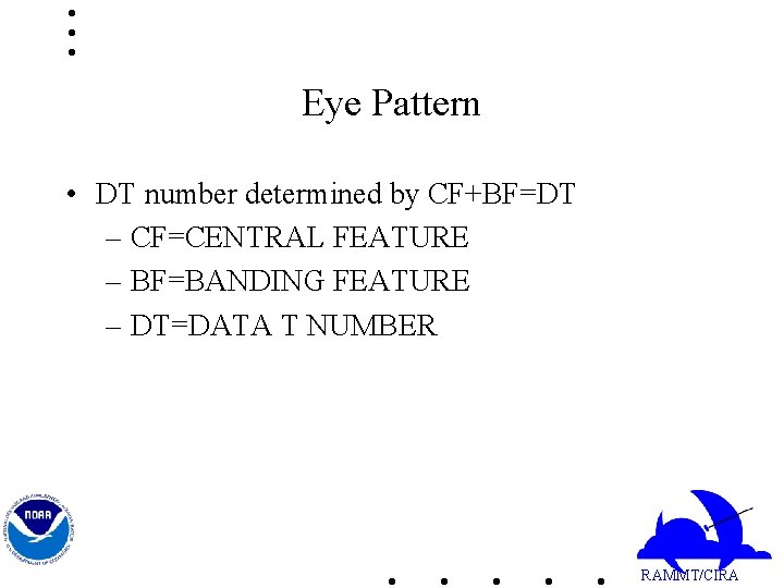 Eye Pattern • DT number determined by CF+BF=DT – CF=CENTRAL FEATURE – BF=BANDING FEATURE