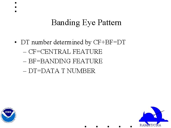 Banding Eye Pattern • DT number determined by CF+BF=DT – CF=CENTRAL FEATURE – BF=BANDING