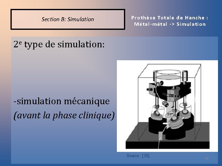 Section B: Simulation Prothèse Totale de Hanche : Métal-métal -> Simulation 2 e type