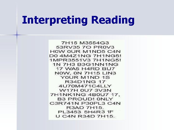Interpreting Reading 