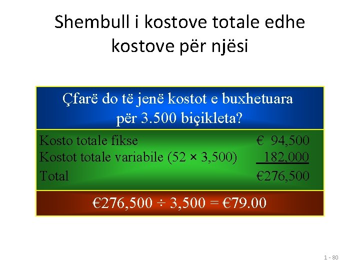 Shembull i kostove totale edhe kostove për njësi Çfarë do të jenë kostot e