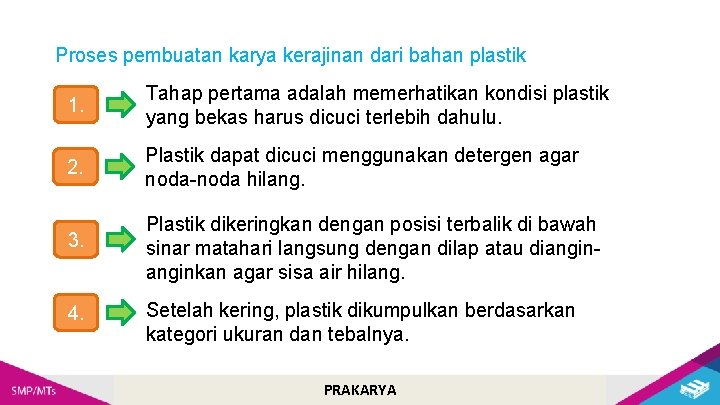 Proses pembuatan karya kerajinan dari bahan plastik 1. Tahap pertama adalah memerhatikan kondisi plastik