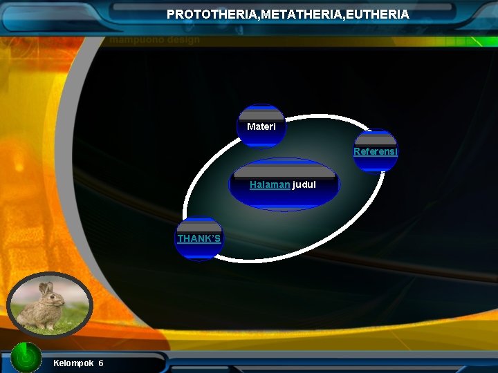 PROTOTHERIA, METATHERIA, EUTHERIA Materi Referensi Halaman judul THANK’S Kelompok 6 