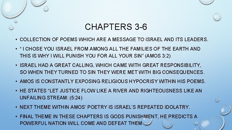 CHAPTERS 3 -6 • COLLECTION OF POEMS WHICH ARE A MESSAGE TO ISRAEL AND