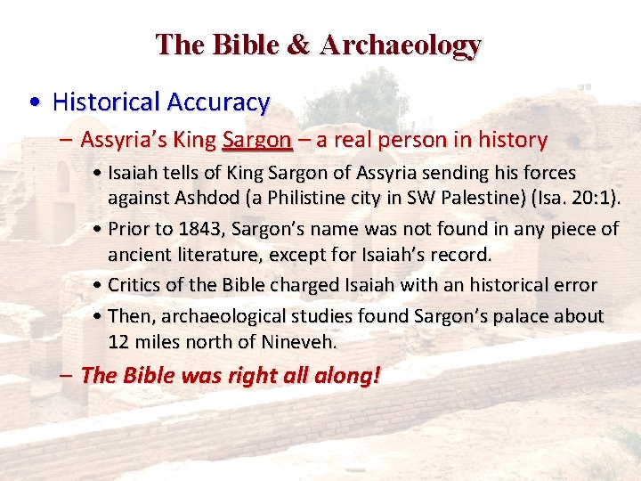 The Bible & Archaeology • Historical Accuracy – Assyria’s King Sargon – a real