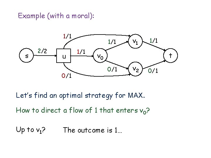 Example (with a moral): 1/ 1 s 2/2 u 0/ 1 1/1 v 0