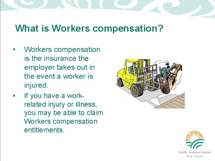 What is Workers compensation? • • Workers compensation is the insurance the employer takes