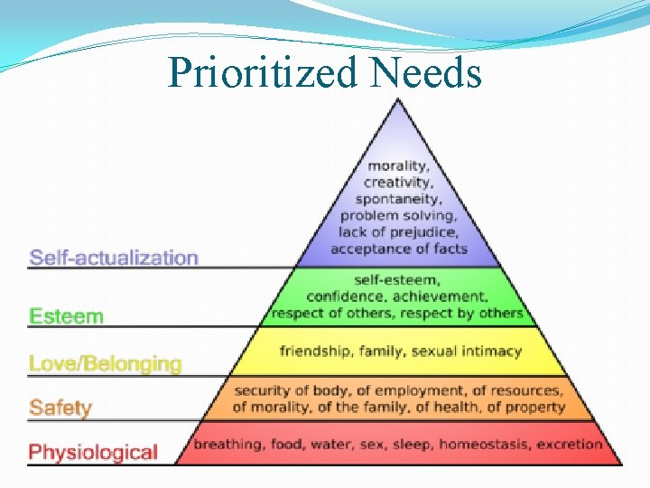 Prioritized Needs 