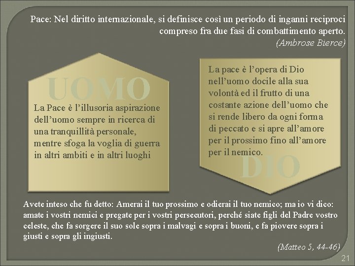 Pace: Nel diritto internazionale, si definisce così un periodo di inganni reciproci compreso fra