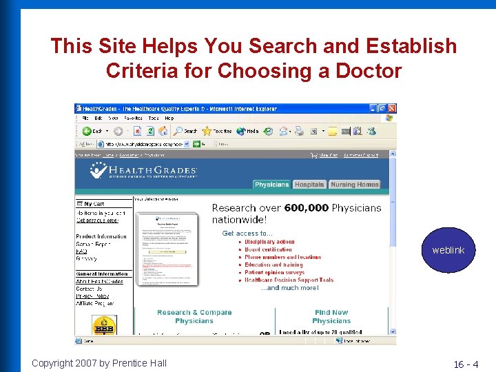 This Site Helps You Search and Establish Criteria for Choosing a Doctor weblink Copyright This Site Helps You Search and Establish Criteria for Choosing a Doctor weblink Copyright