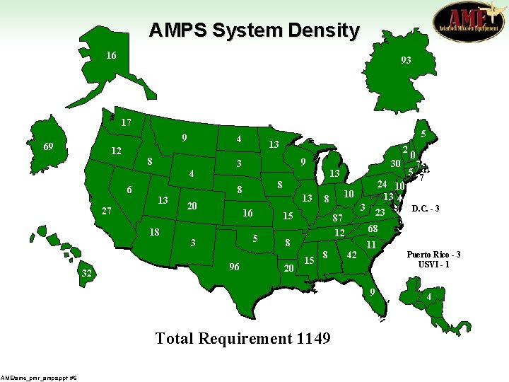 AMPS System Density 16 93 17 9 69 12 4 8 4 6 27