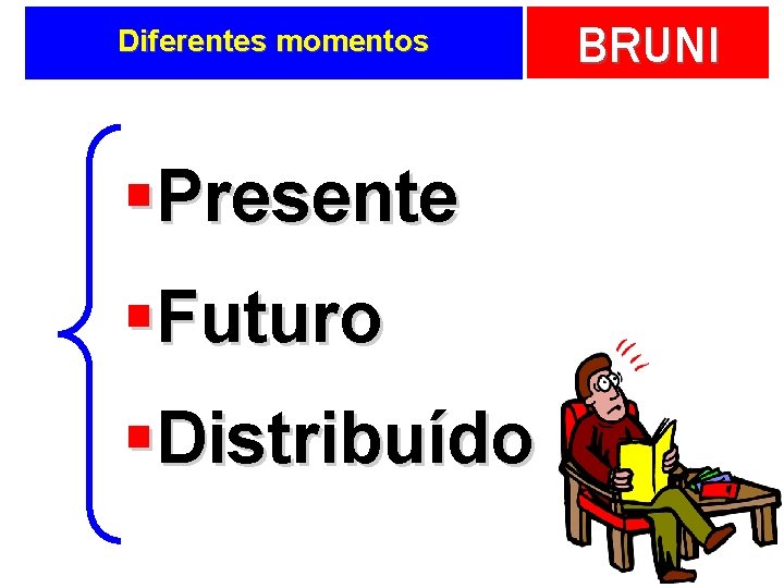 Diferentes momentos §Presente §Futuro §Distribuído BRUNI 