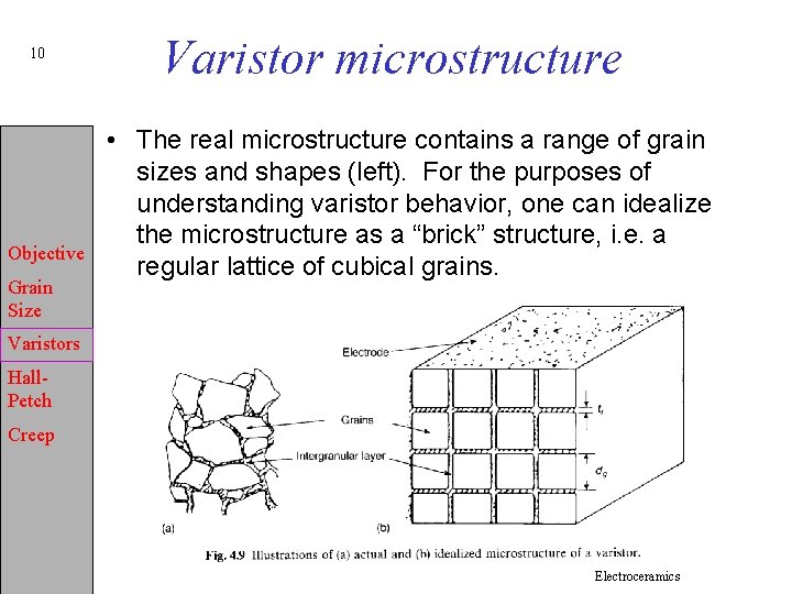 10 Objective Grain Size Varistor microstructure • The real microstructure contains a range of