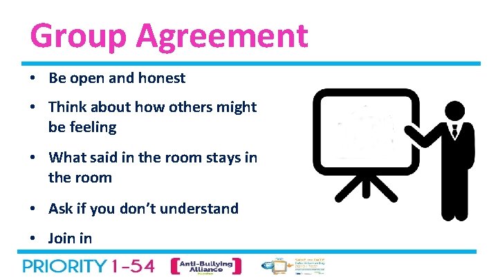 Group Agreement • Be open and honest • Think about how others might be