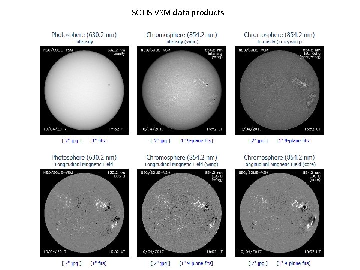 SOLIS VSM data products 