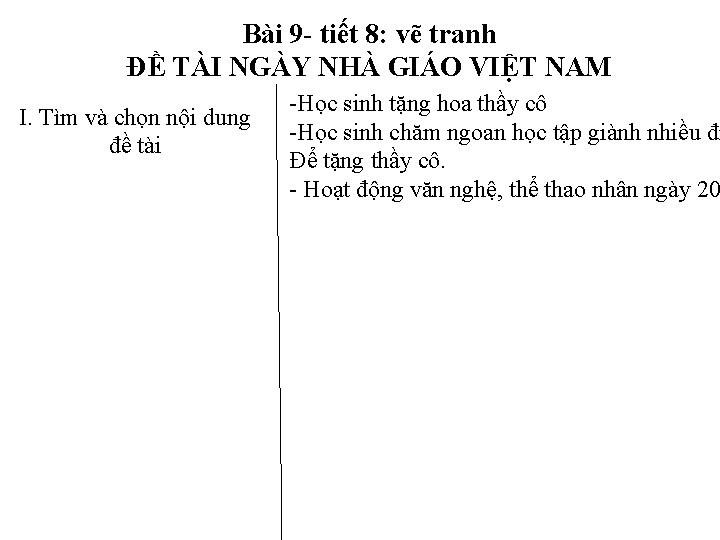 Bài 9 - tiết 8: vẽ tranh ĐỀ TÀI NGÀY NHÀ GIÁO VIỆT NAM