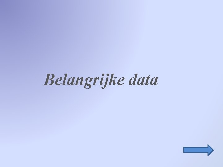 Belangrijke data 